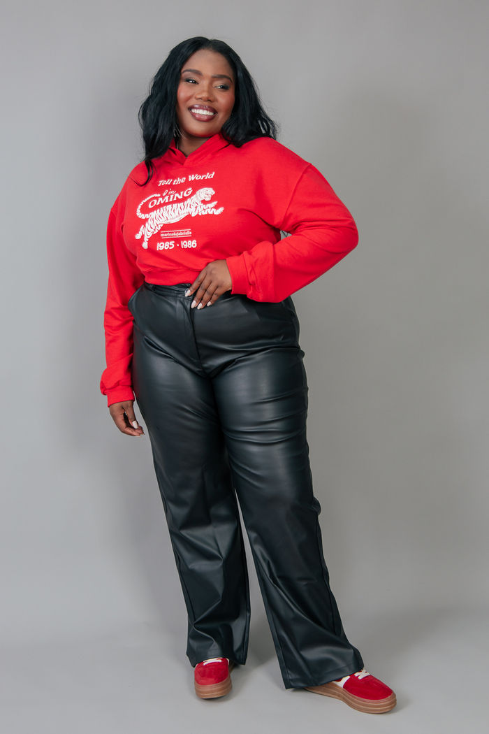 CALÇA WIDE NAPA PRETO SINTÉTICA