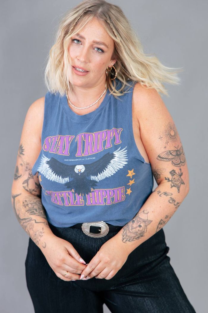 CROPPED REGATA AZUL STAY TRIPPY