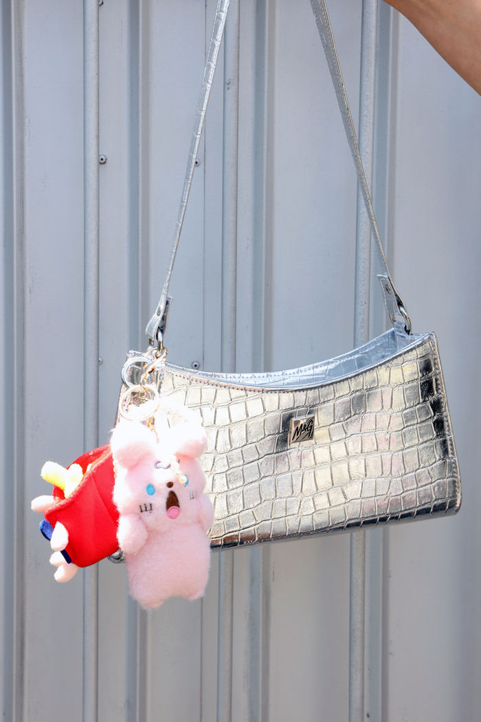 BOLSA RÍGIDA CROCO PRATA