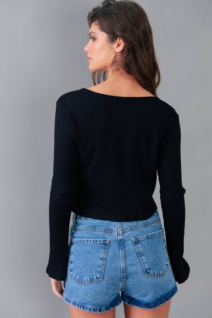 BLUSA CANELADA AMARRAÇÃO FRENTE