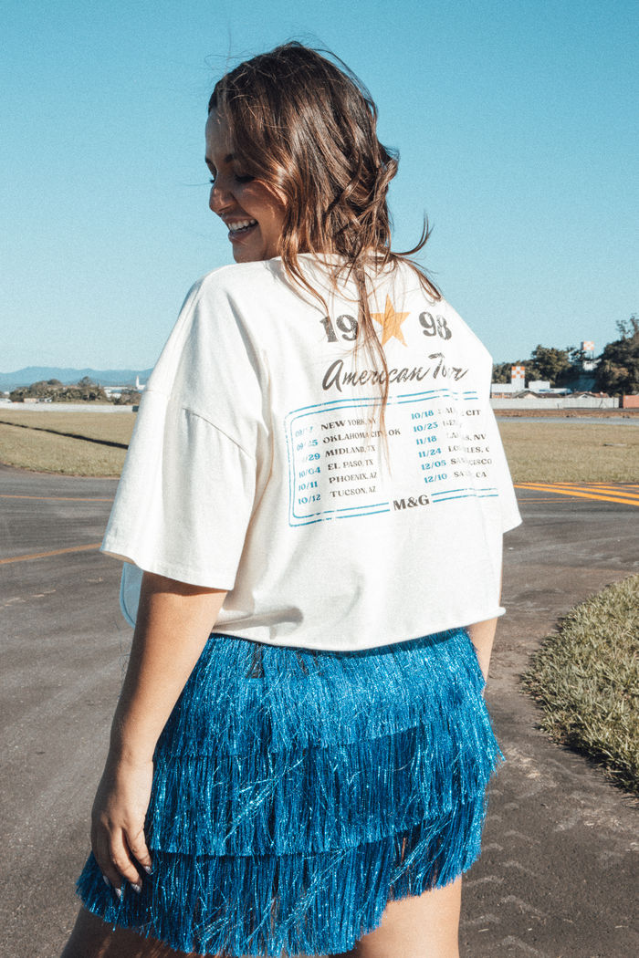 CAMISETA CROPPED OFF WHITE OVERSIZED SOULMATE