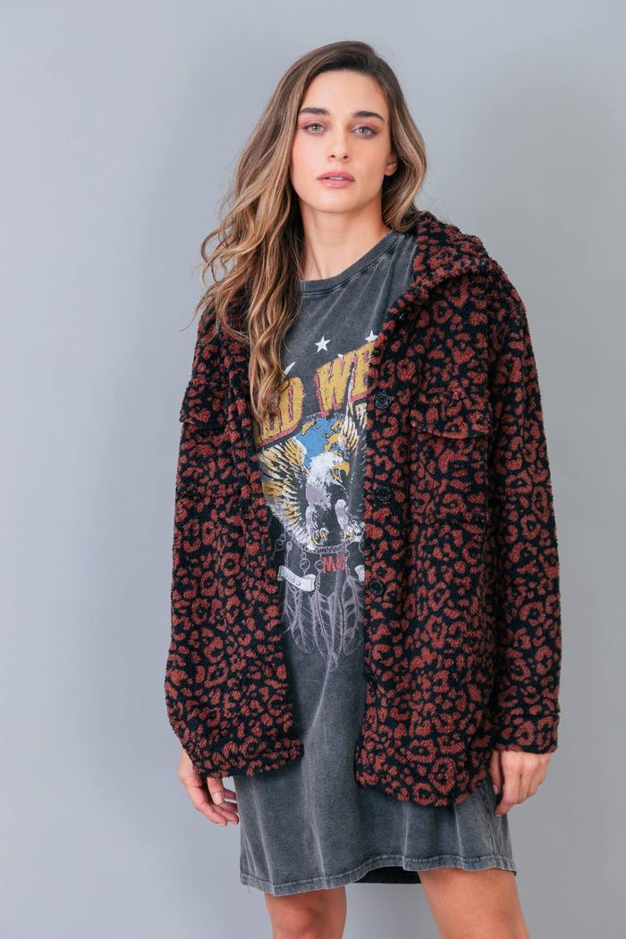 CASACO DE PELÚCIA SHERPA ONCINHA