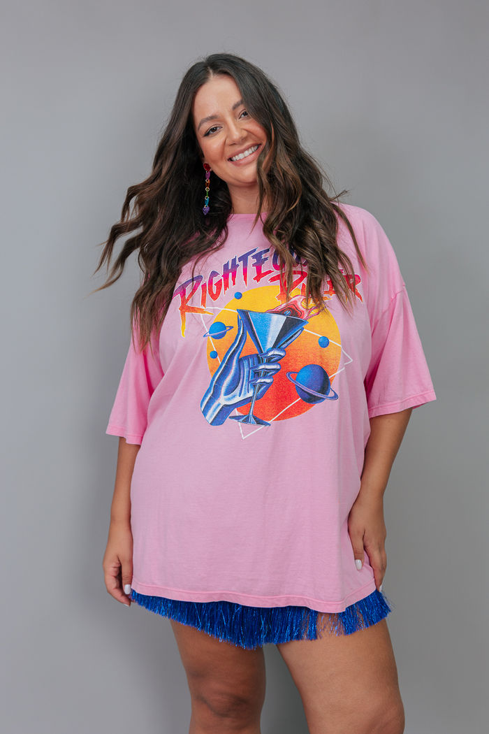 CAMISETA T-SHIRT OVERSIZED ROSA RULER