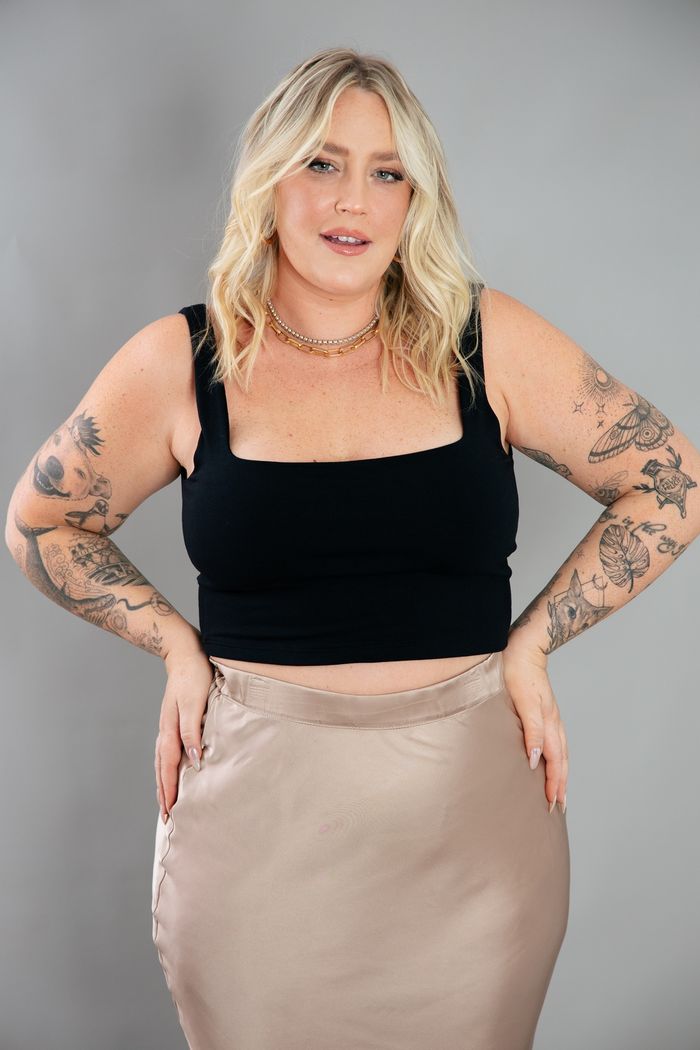 TOP DE COTTON PRETO ALÇA LARGA