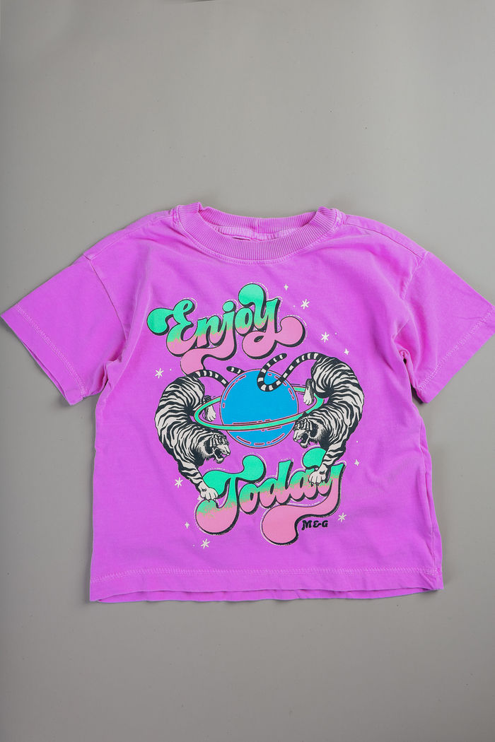 T-SHIRT INFANTIL ROXA ENJOY TODAY
