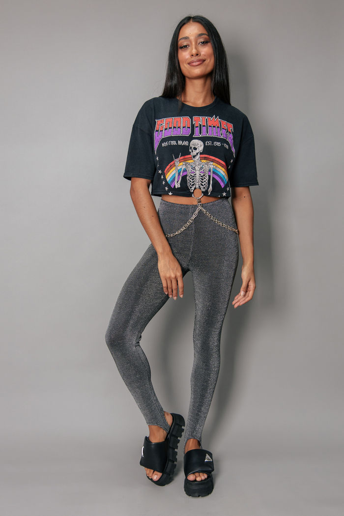 CALÇA LEGGING PEZINHO LUREX PRATA