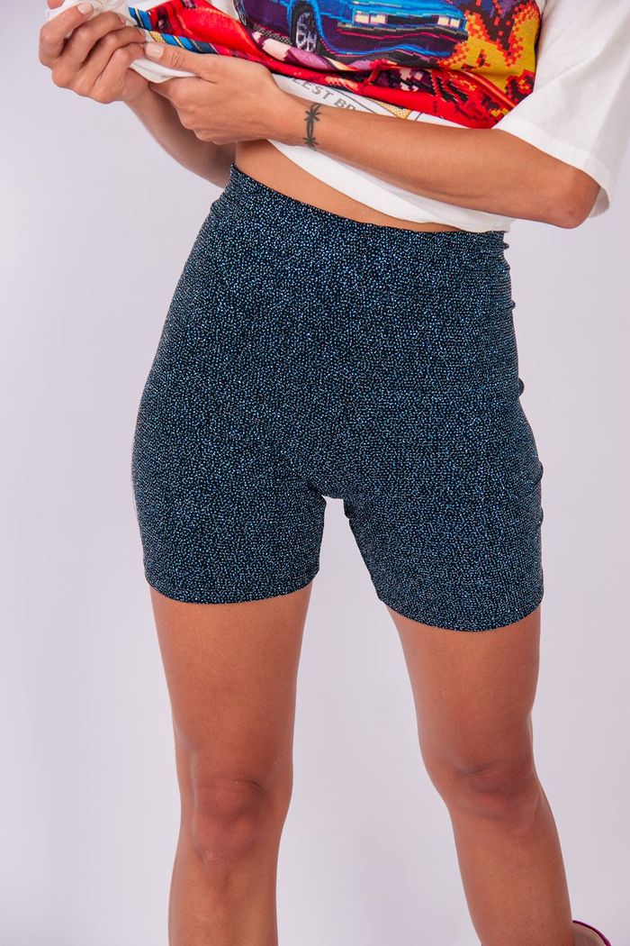 BERMUDA BIKER BRILHO BLUE