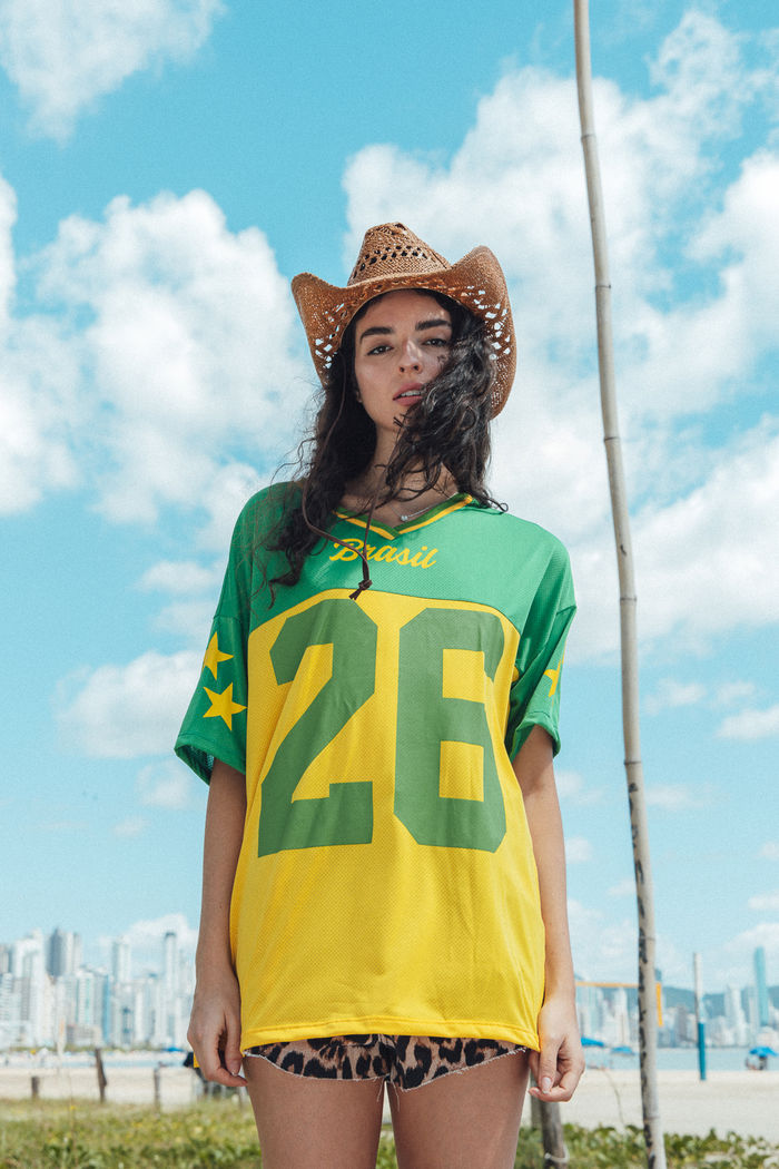 CAMISETA T-SHIRT ESPORTIVA BRASIL DECOTE V