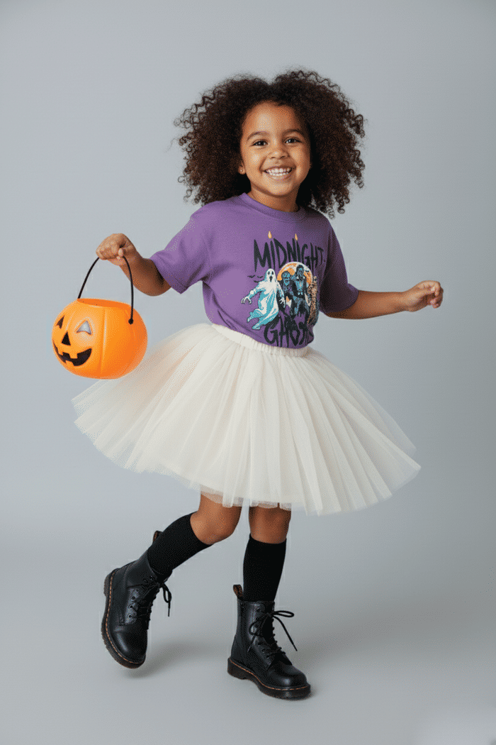 T-SHIRT INFANTIL ROXA MIDNIGHT GHOSTS