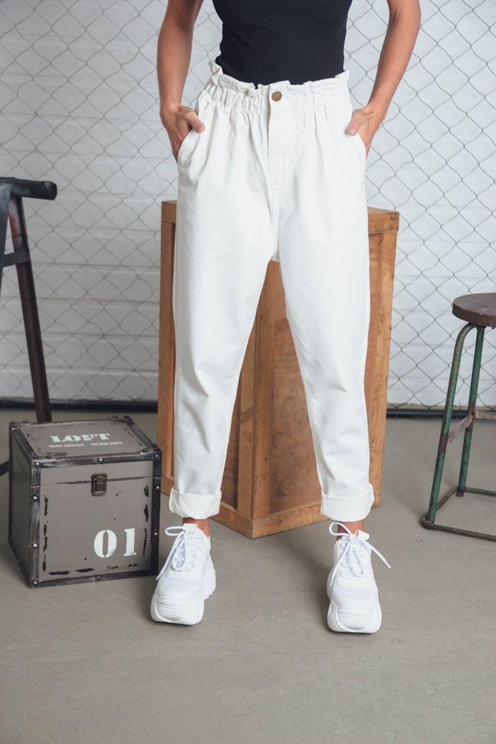 CALÇA SARJA BAGGY OFF WHITE