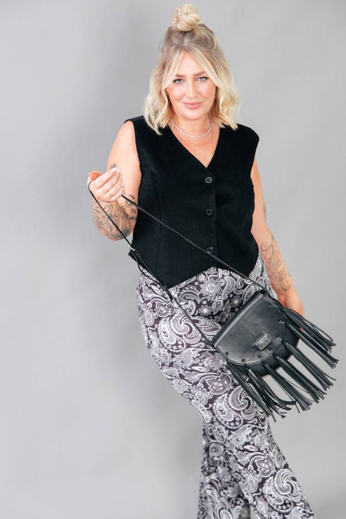 BOLSA FLOATER PRETA DE FRANJA