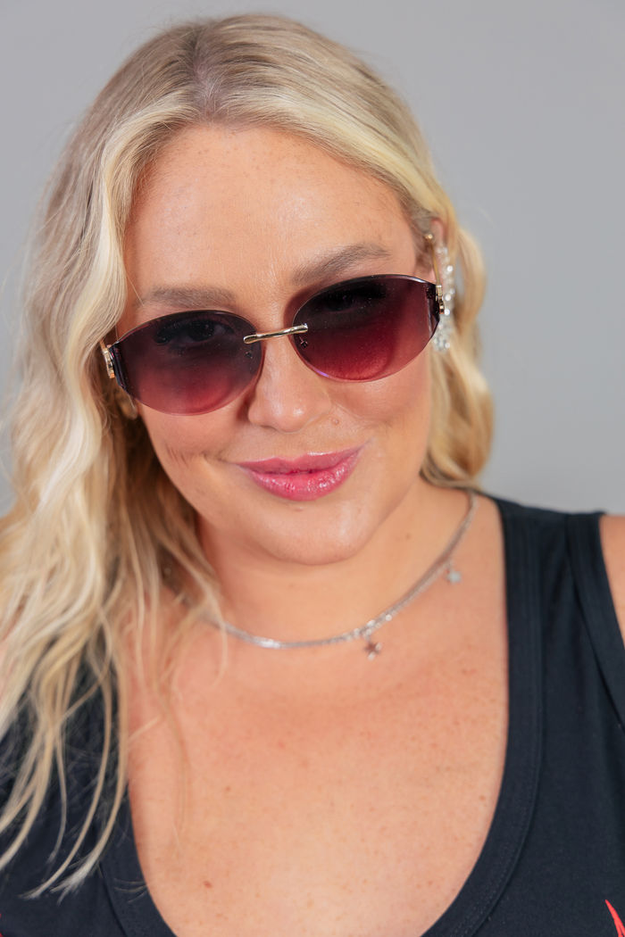 ÓCULOS METAL DOURADO LENTE ROSE DEGRADÊ