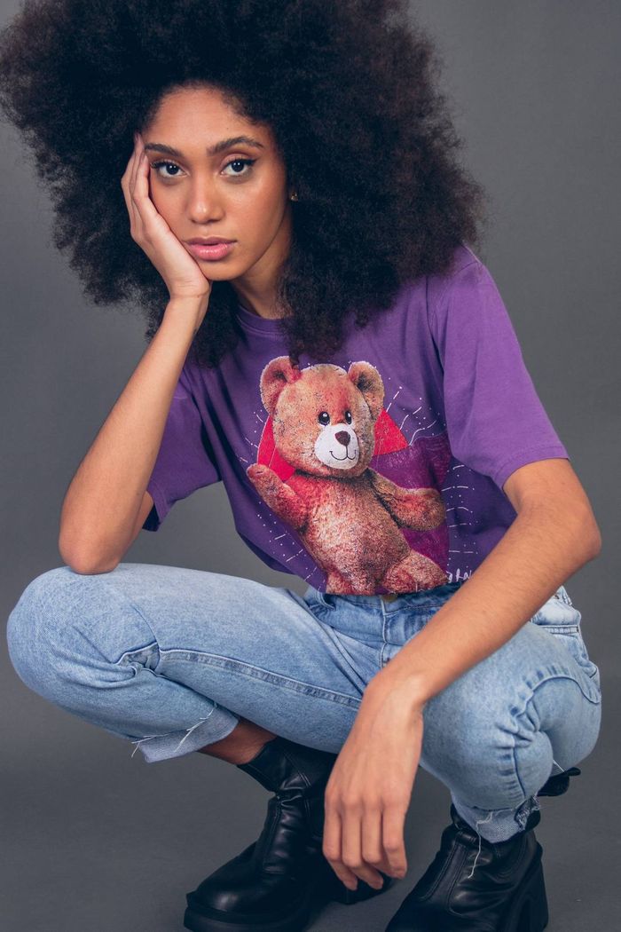 T-SHIRT BOYFRIEND ROXO REBEL