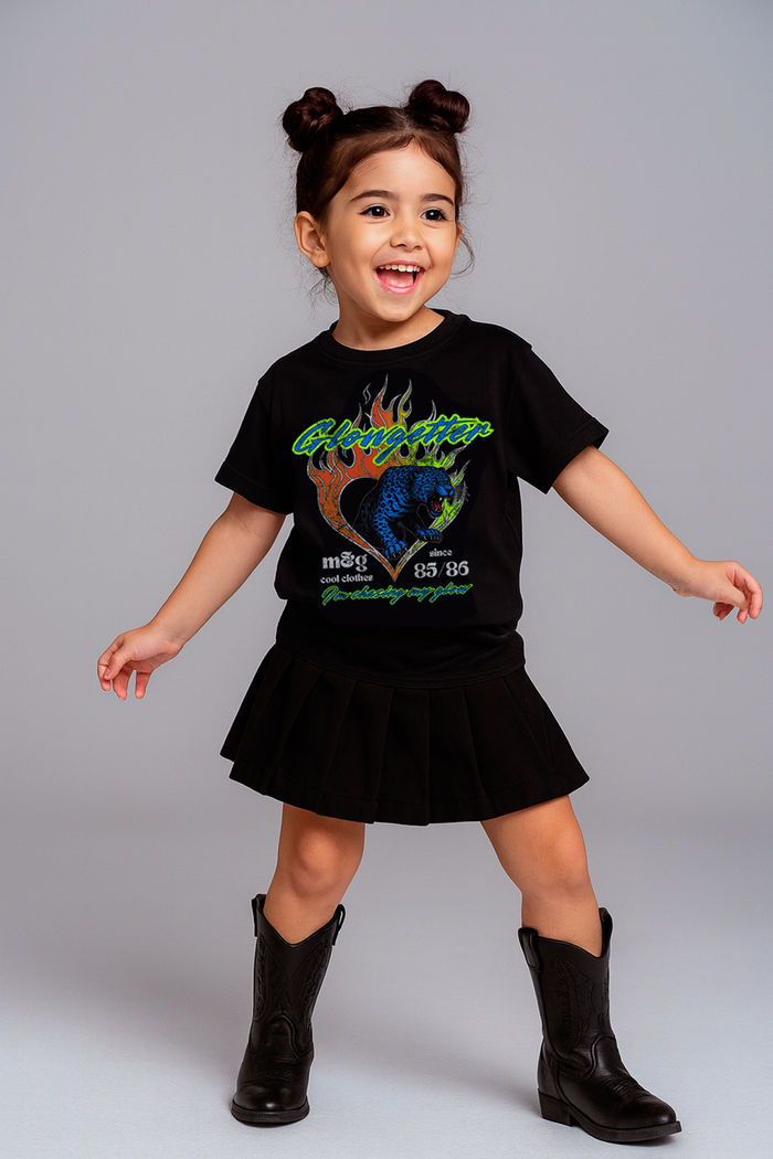 T-SHIRT INFANTIL PRETA GLOWGETTER