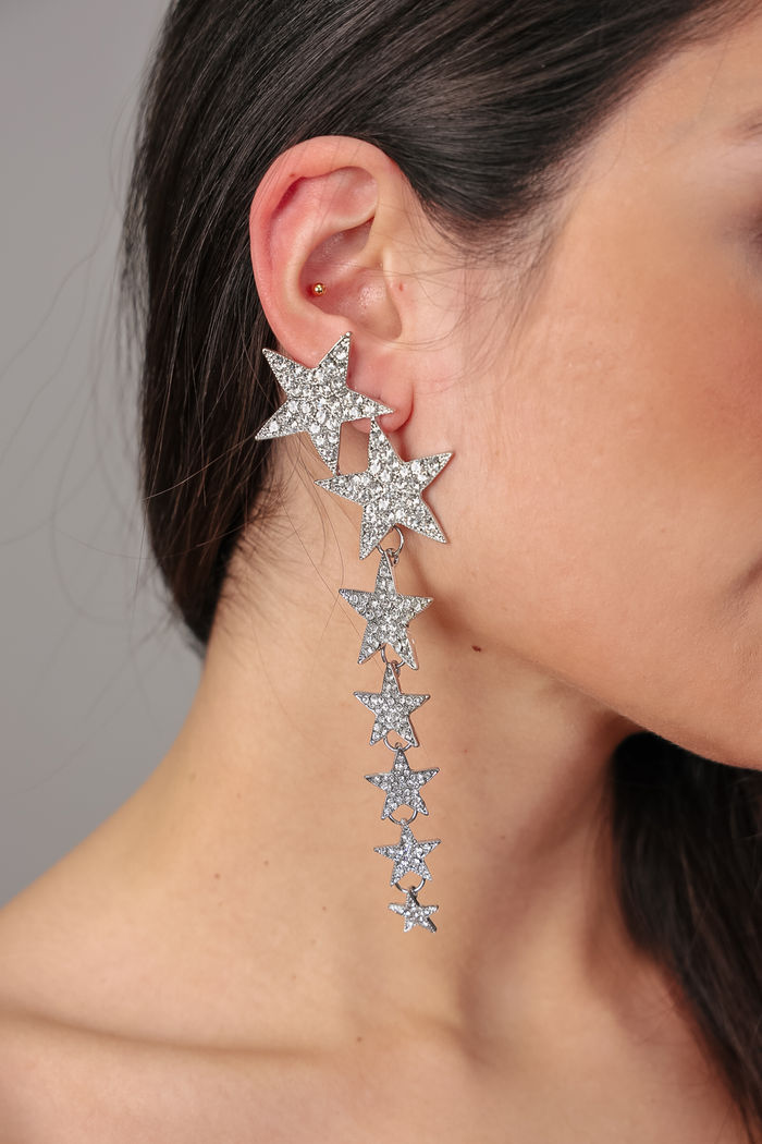 BRINCO ESTRELAS PENDENTES STRASS