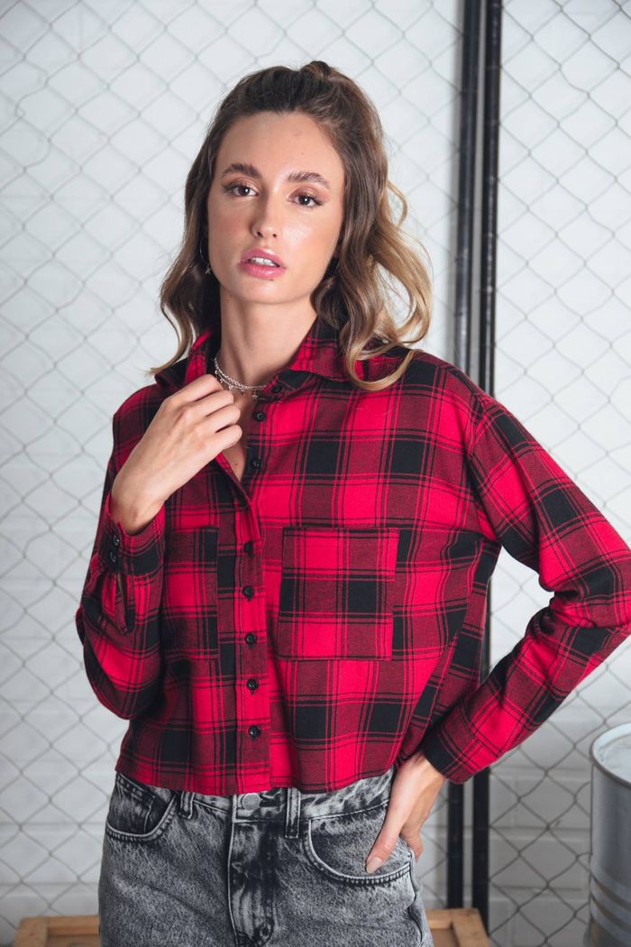 CAMISA MANGA LONGA XADREZ VERMELHO