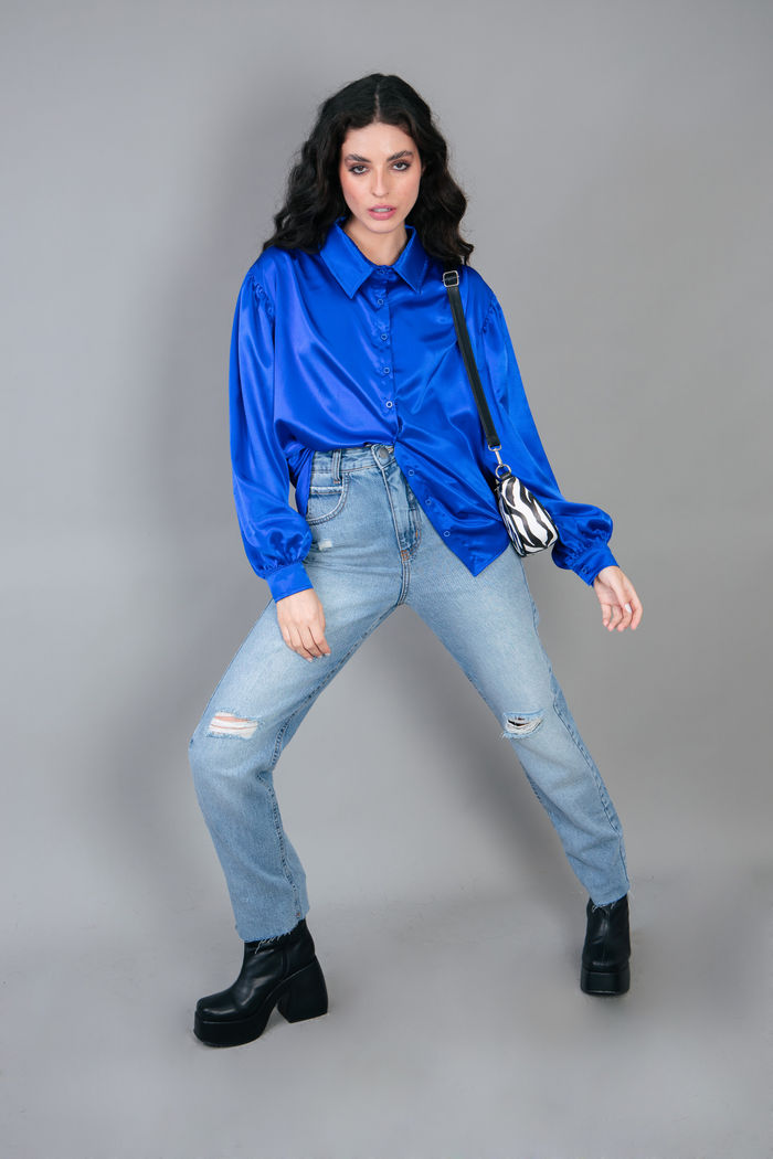 CALÇA MOM JEANS RIPPED