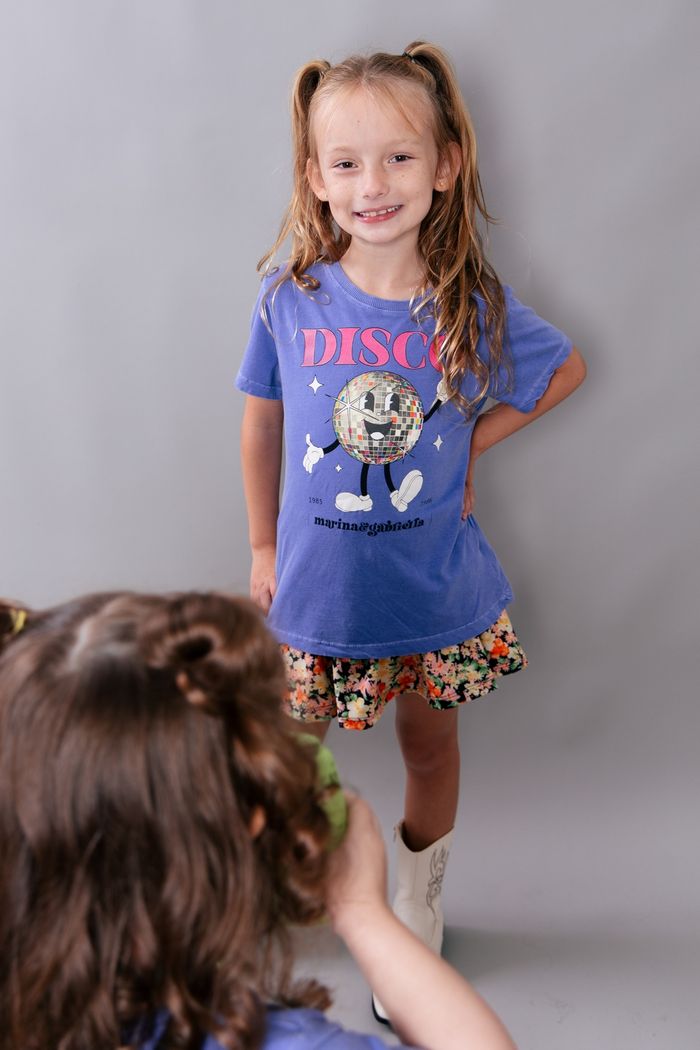 CAMISETA T-SHIRT INFANTIL AZUL DISCO