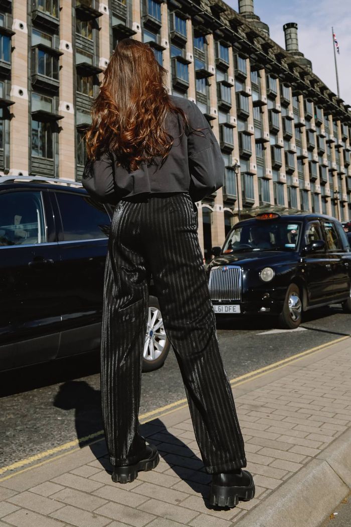 CALÇA DE TECIDO BLACK LUX STRIPES