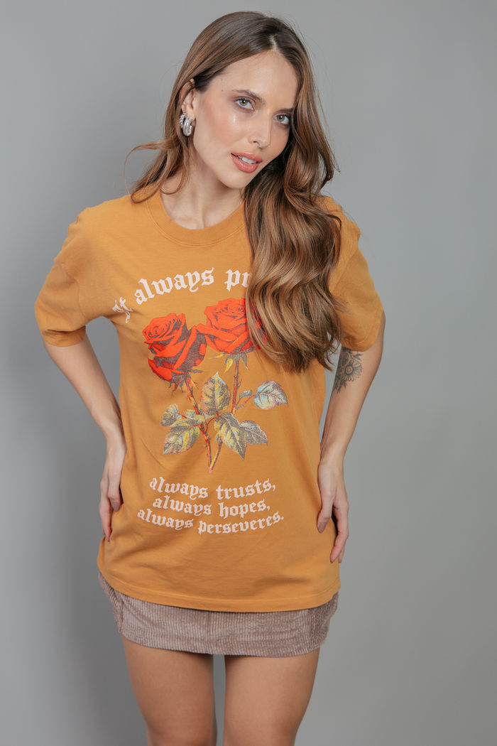 CAMISETA T-SHIRT VINTAGE AMARELA IT ALWAYS