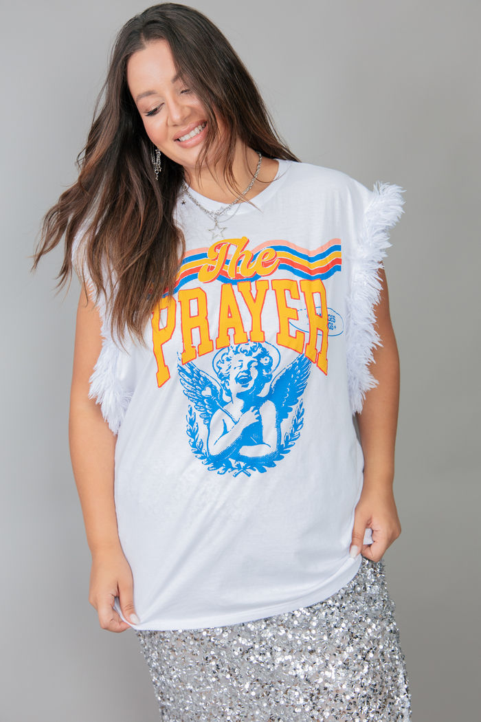 MACHÃO BRANCA COM PLUMAS NA CAVA THE PRAYER