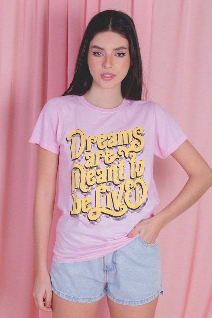 T-SHIRT ROSA CLARO DREAMS