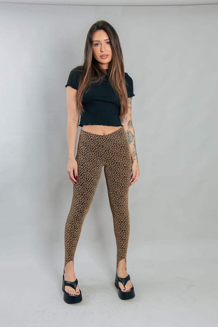 CALÇA LEGGING PEZINHO ONÇA DOURADA