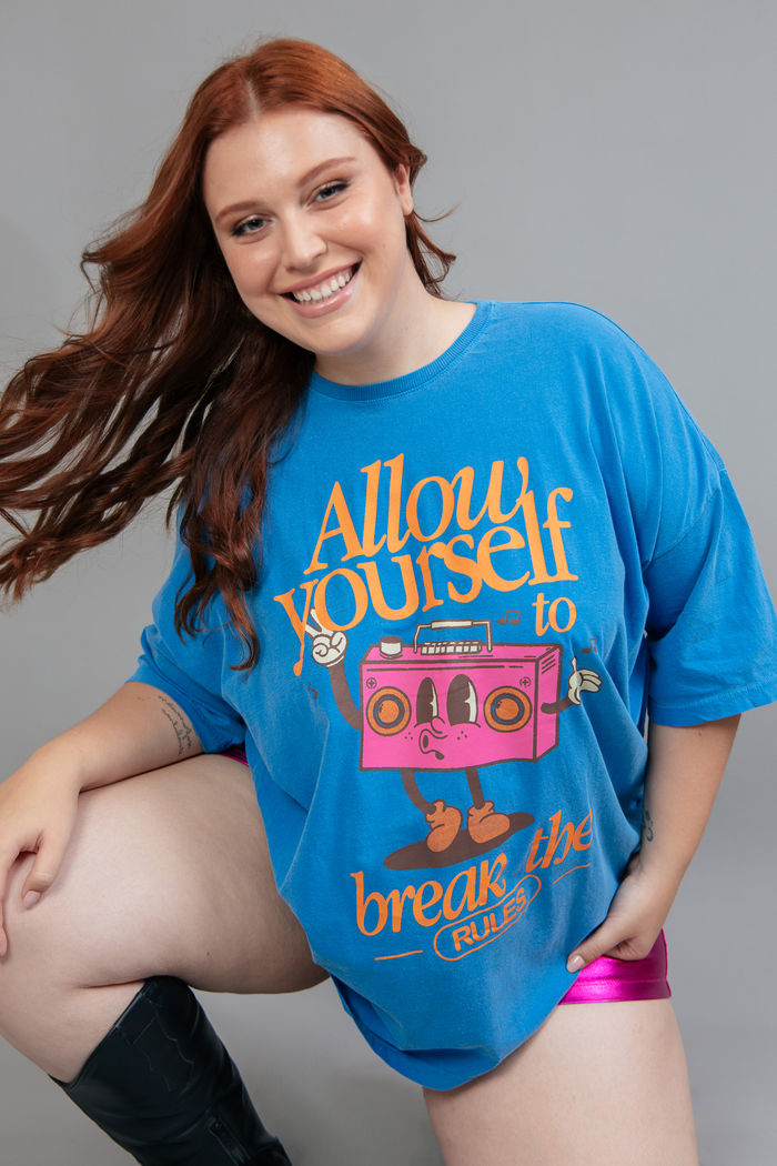 CAMISETA  T-SHIRT OVERSIZED AZUL ALLOW