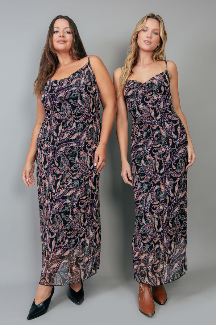 VESTIDO SLIP DRESS DE TULE ESTAMPADO GYPSY