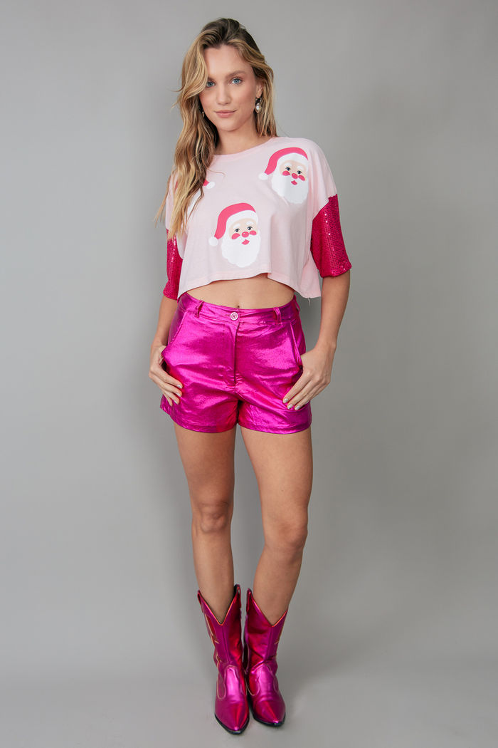 SHORT HOT PANT RESINADO PINK
