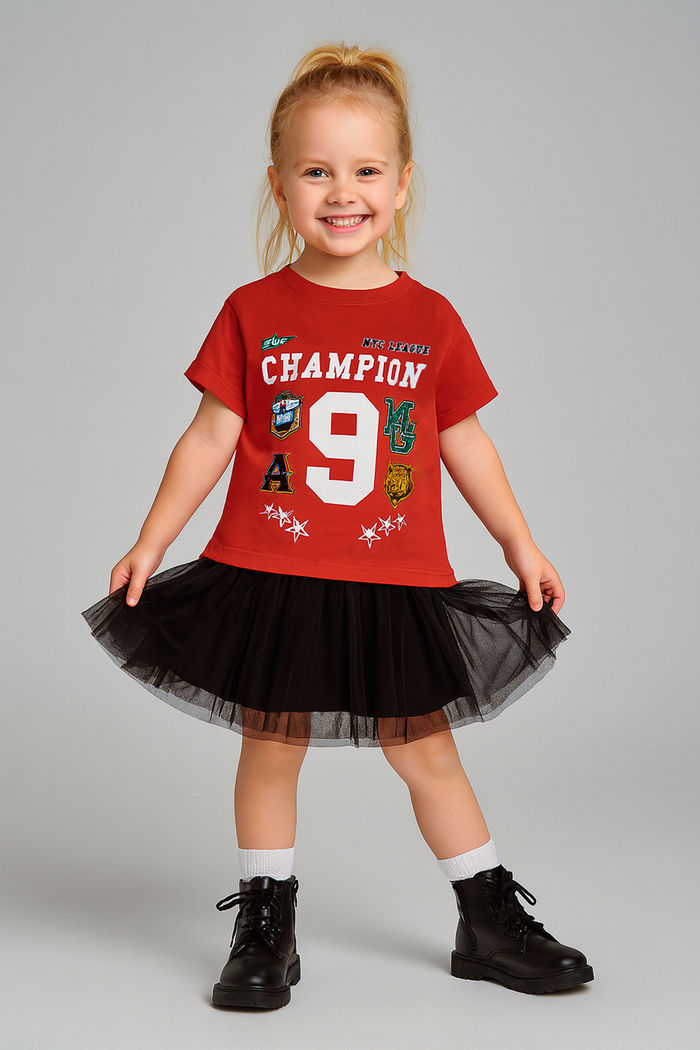 T-SHIRT INFANTIL VERMELHA CHAMPION