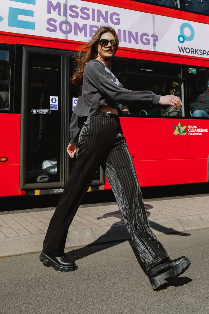 CALÇA DE TECIDO BLACK LUX STRIPES