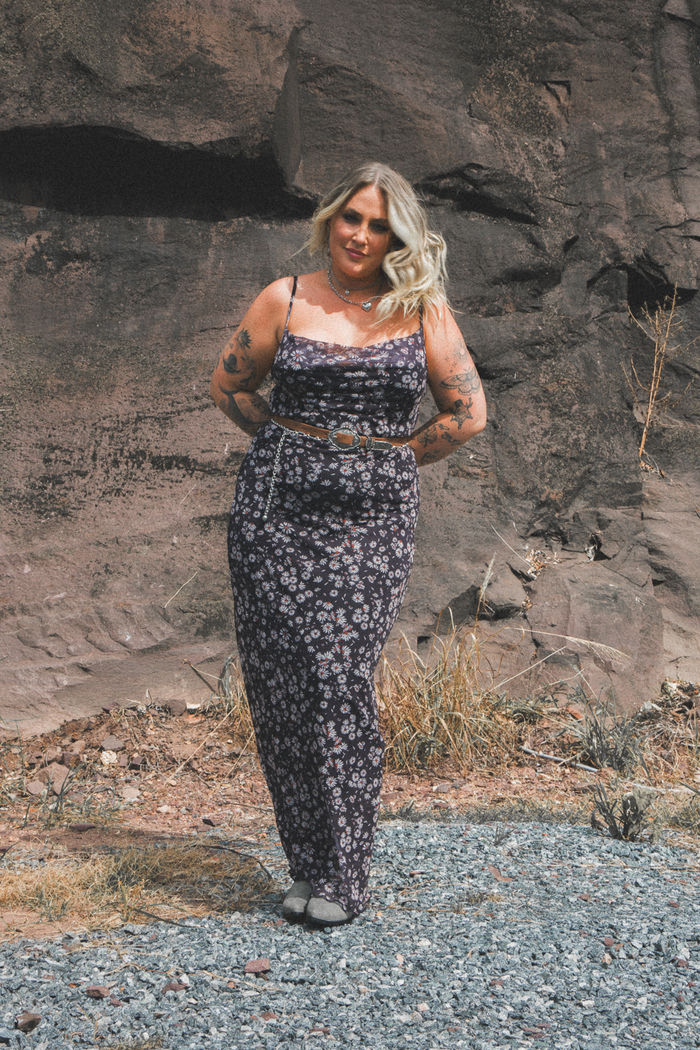 VESTIDO SLIP DRESS TULE FLORAL LIBERTY
