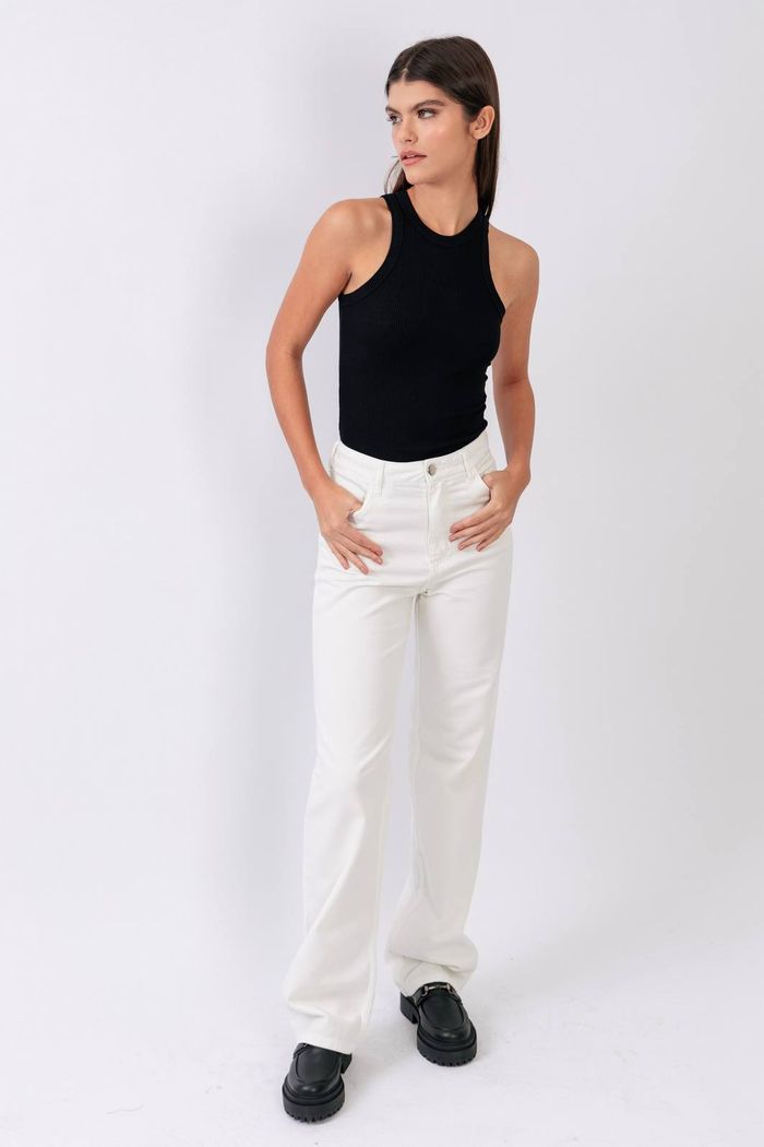 CALÇA SARJA WIDE OFF WHITE