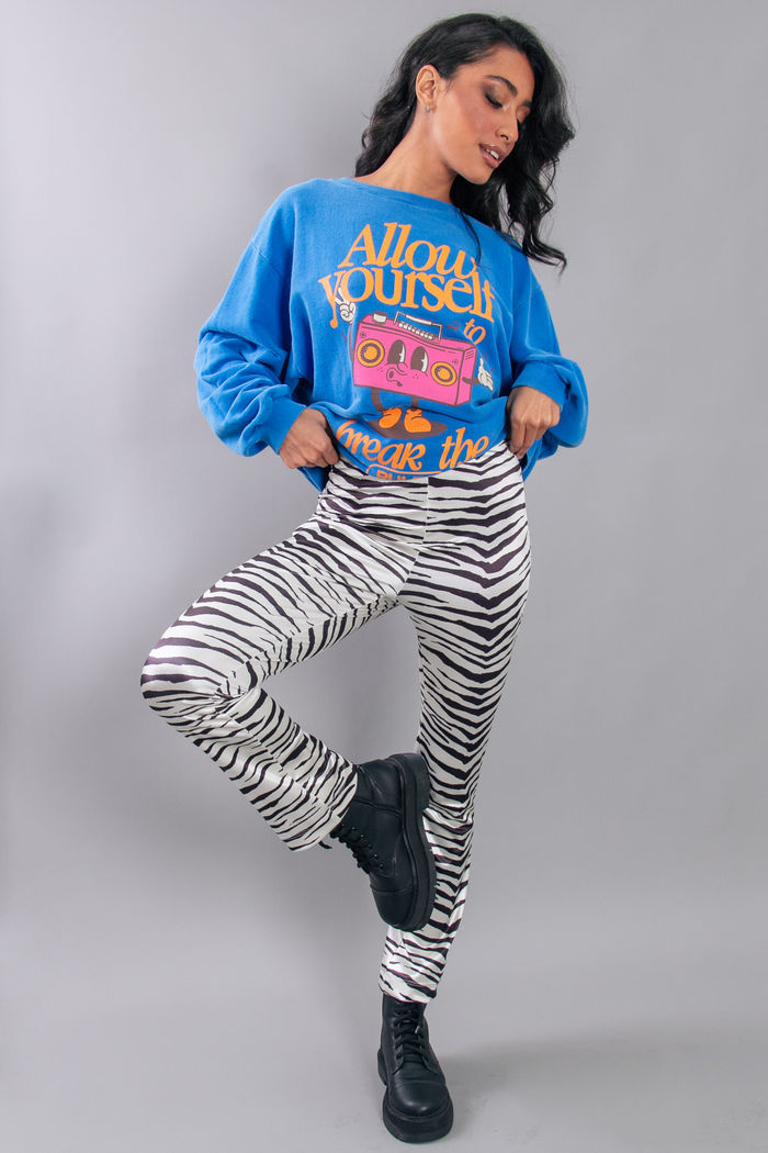 CALÇA DE ZEBRA COM ELASTANO