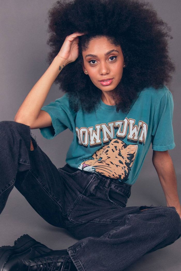 T-SHIRT BOYFRIEND VERDE ESCURO DOWNTOWN