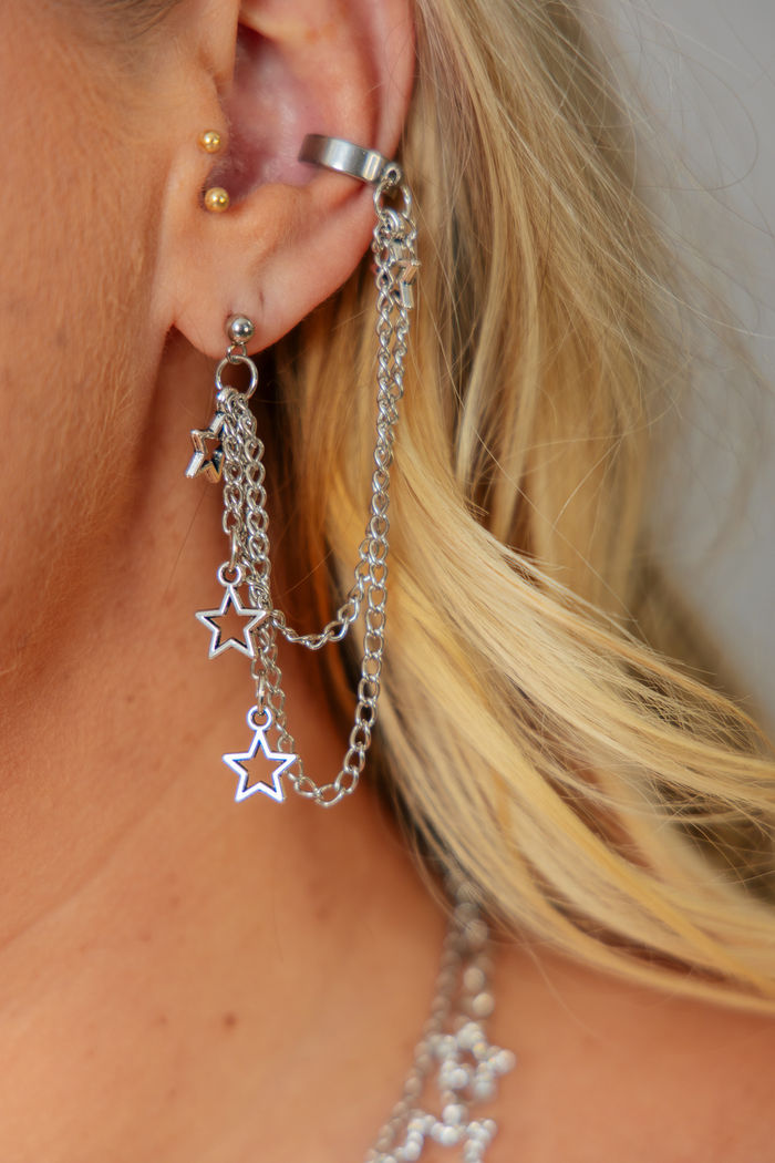 BRINCO EARCUFF CORRENTES E ESTRELAS