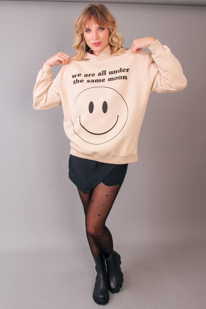 CASACO DE MOLETOM BEGE UNDER THE MOON