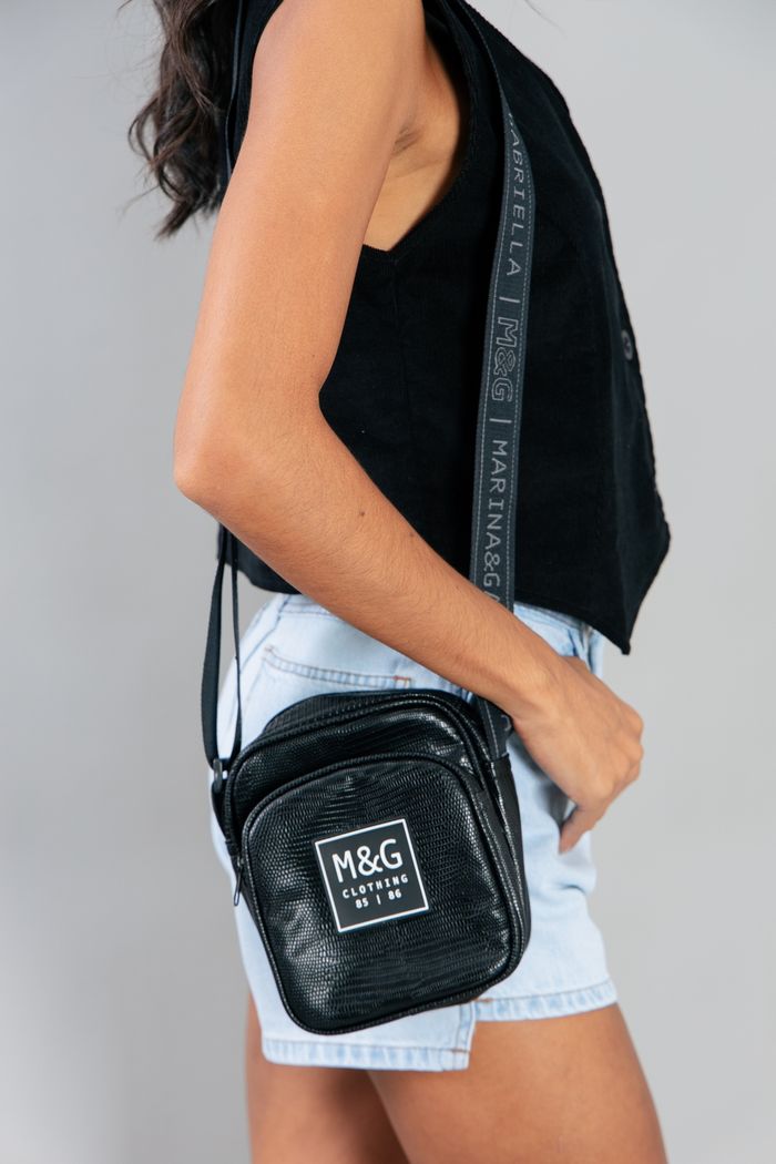 BOLSA SHOULDER BAG DOIS BOLSOS PRETA