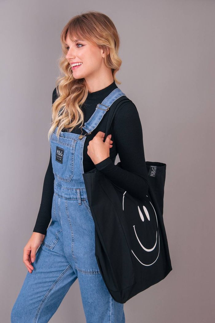 BOLSA ECOBAG GRANDE PRETA SMILE
