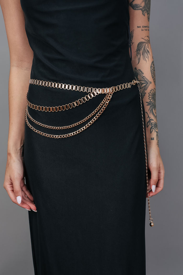 CINTO TRÊS CORRENTES DOURADO