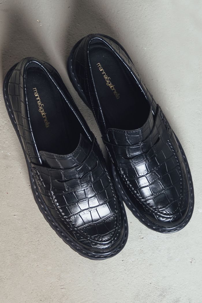 MOCASSIM PRETO CROCO