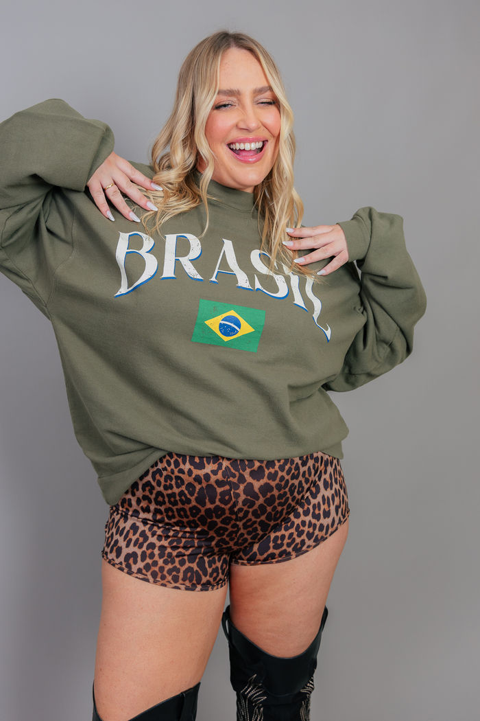 CASACO DE MOLETOM VERDE ESTONADO BRASIL