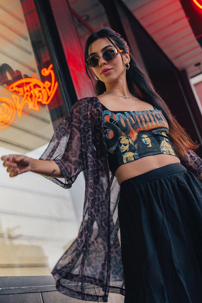 KIMONO EM TULE ESTAMPADO DE ONÇA ROSA