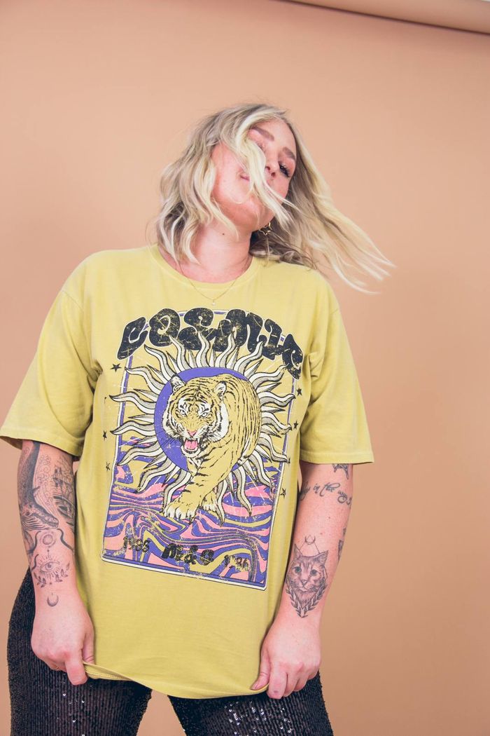 T-SHIRT BOYFRIEND PISTACHE COSMIC