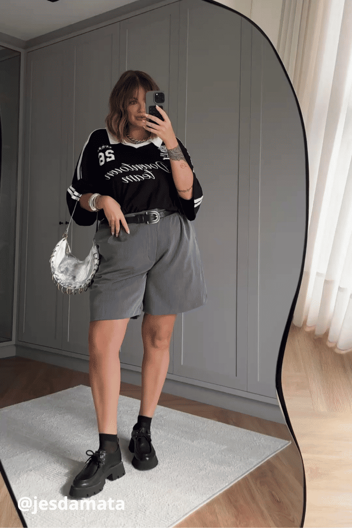 BERMUDA ALFAIATARIA CINZA