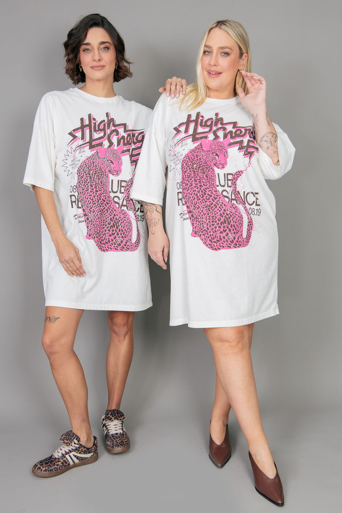 VESTIDO CAMISETÃO OFF WHITE HIGH ENERGY