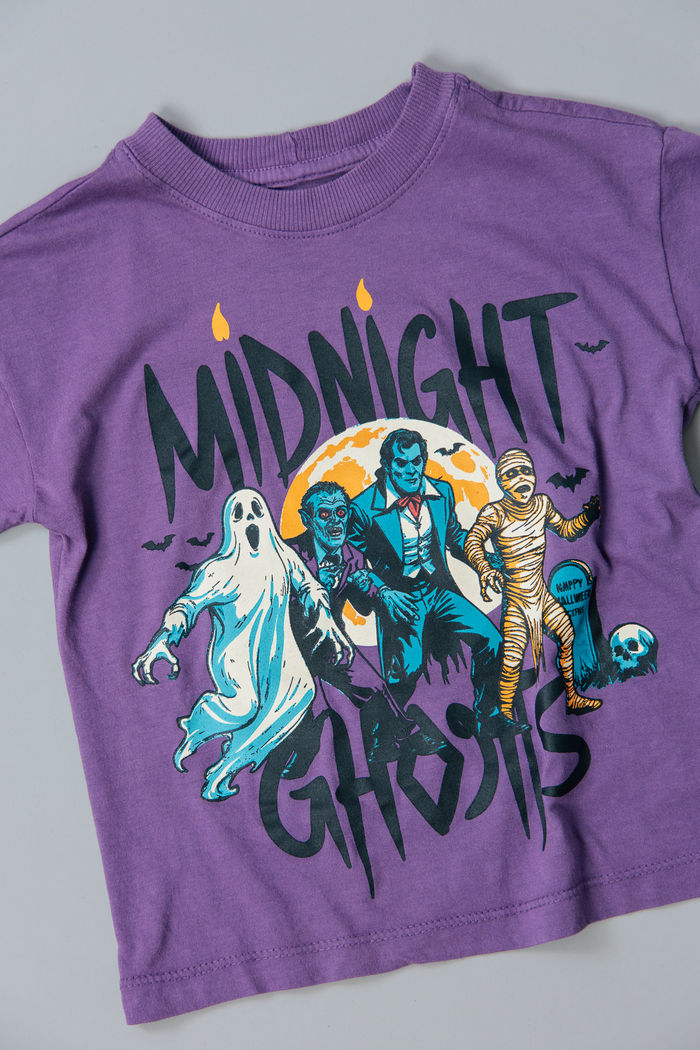 T-SHIRT INFANTIL ROXA MIDNIGHT GHOSTS