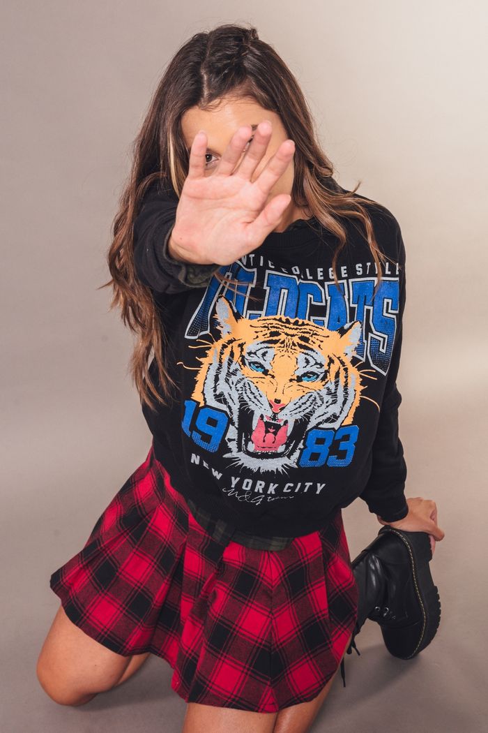 CASACO DE MOLETOM PRETO PELUCIADO WILDCATS