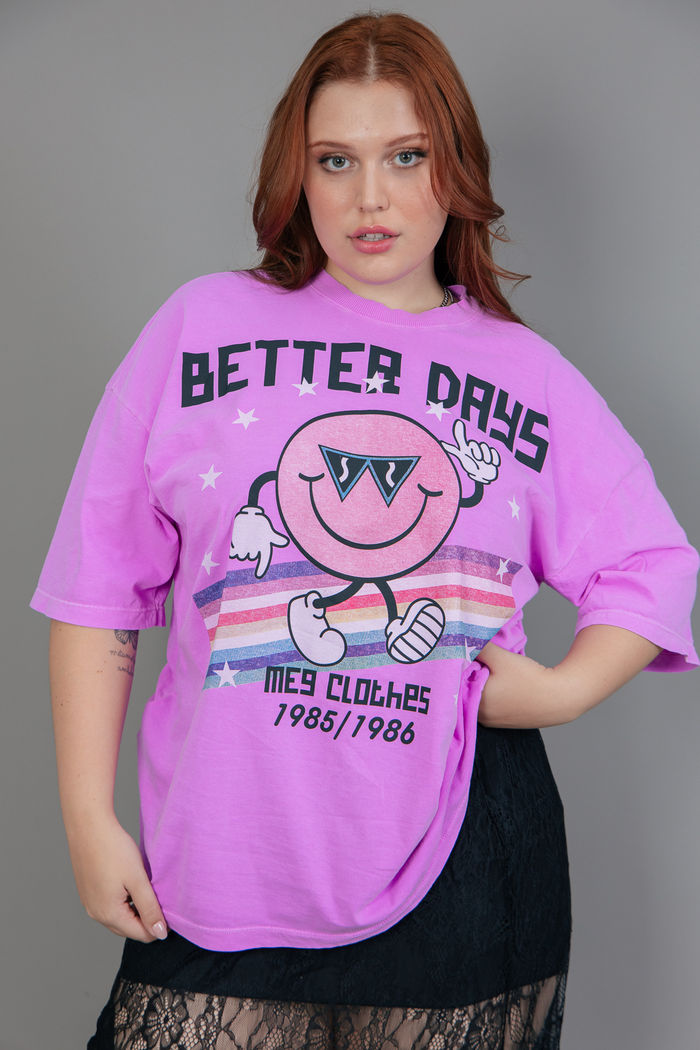 CAMISETA T-SHIRT VINTAGE ROXA BETTER DAYS